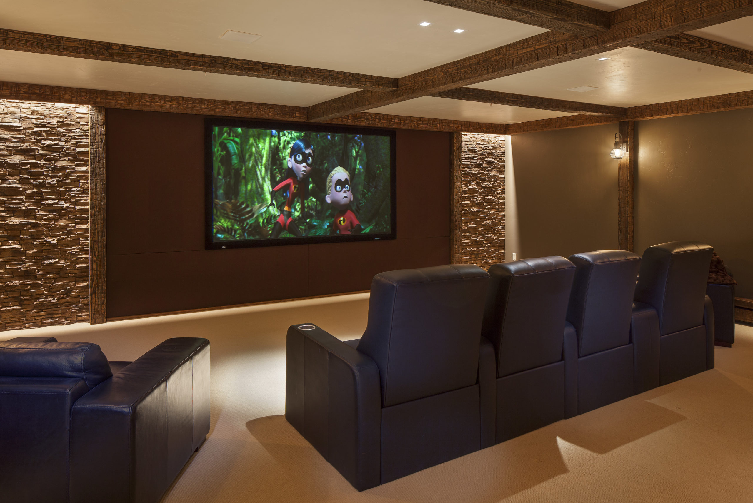 Red Home Theater Room: Picture Perfect Entertainment