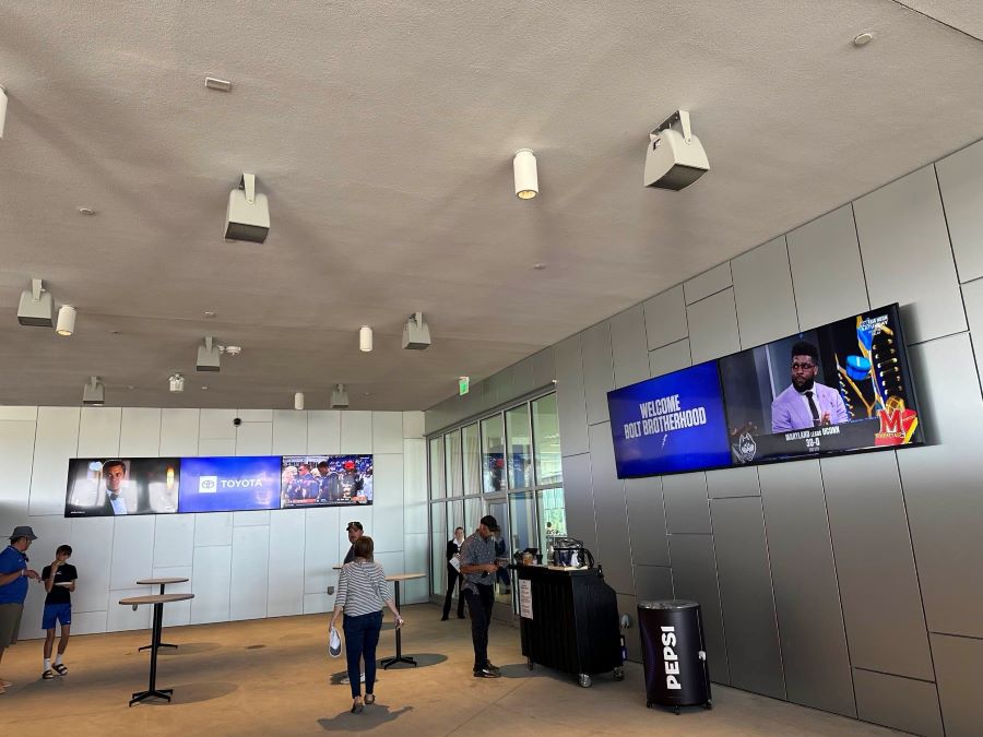 Video walls at Falcon Stadium.